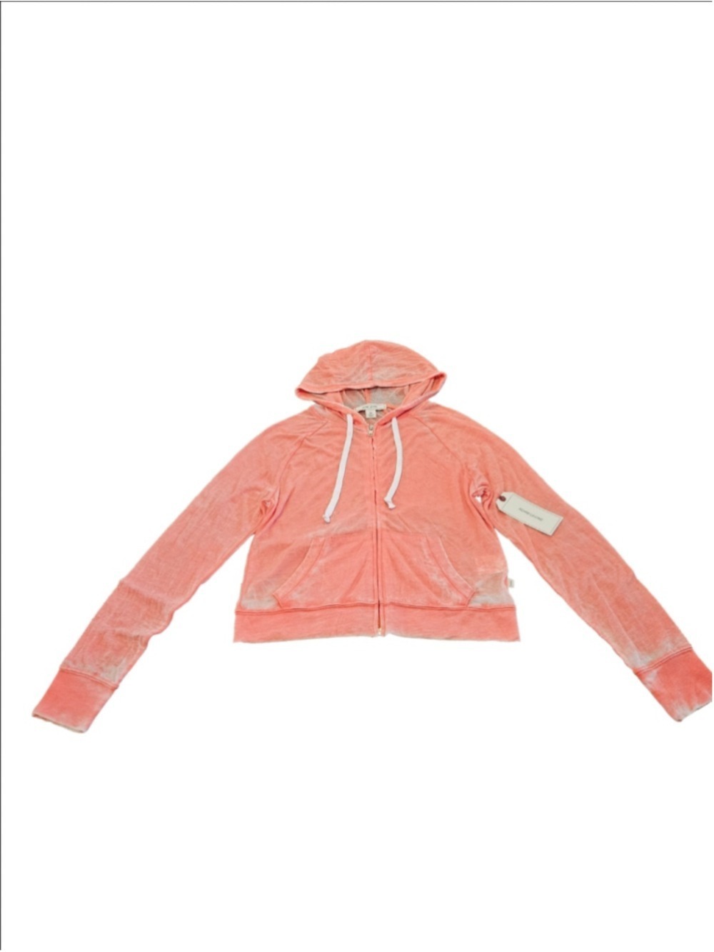 Women's Junior's Adam Levine NWT Zip-Up Lightweight Hoodie Size M Coral White